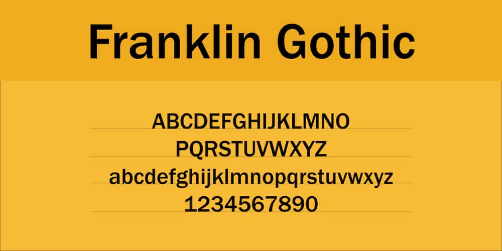 Стиль шрифта - шрифт Franklin Gothic