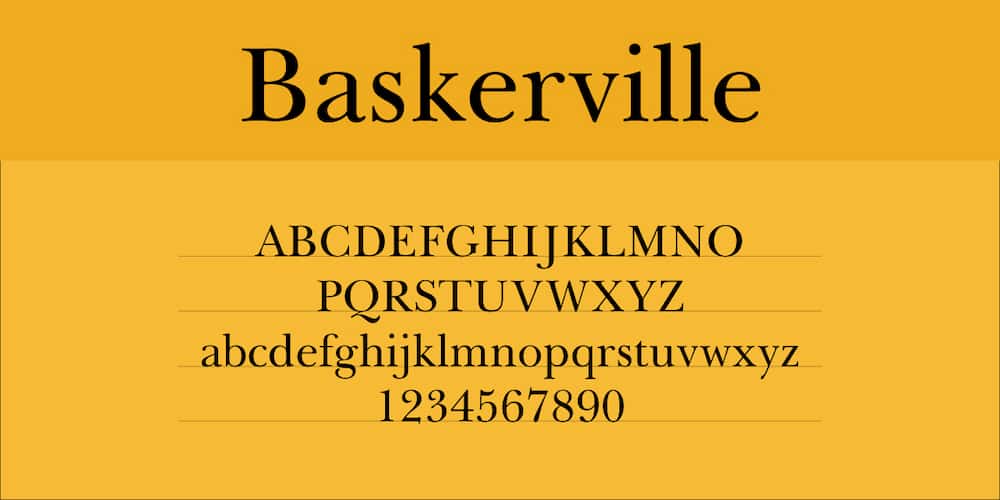 Стиль шрифта - шрифт Baskerville